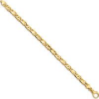 10K Yellow Gold 8.25" Polished Fancy Link Chain Bracelet - 5.8mm Width