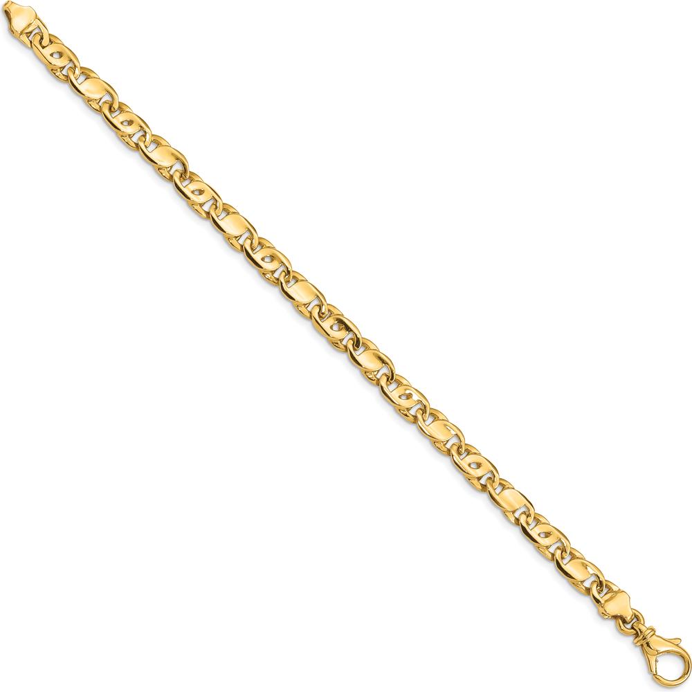 10K Yellow Gold 8.25" Polished Fancy Link Chain Bracelet - 5.8mm Width