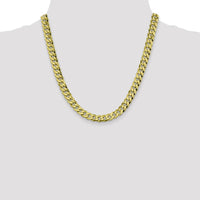 10K Yellow Gold 8.25mm Flat Beveled Curb Chain Necklace - 20"