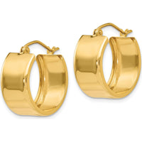 10K Yellow Gold 8.25mm Polished Hoop Earrings - Women's Classic Hoop Design