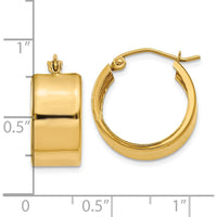 10K Yellow Gold 8.25mm Polished Hoop Earrings - Women's Classic Hoop Design