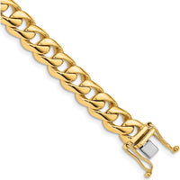 10K Yellow Gold 8.3mm Rounded Curb Link Bracelet - 8" Length