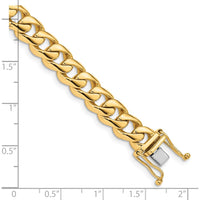 10K Yellow Gold 8.3mm Rounded Curb Link Bracelet - 8" Length