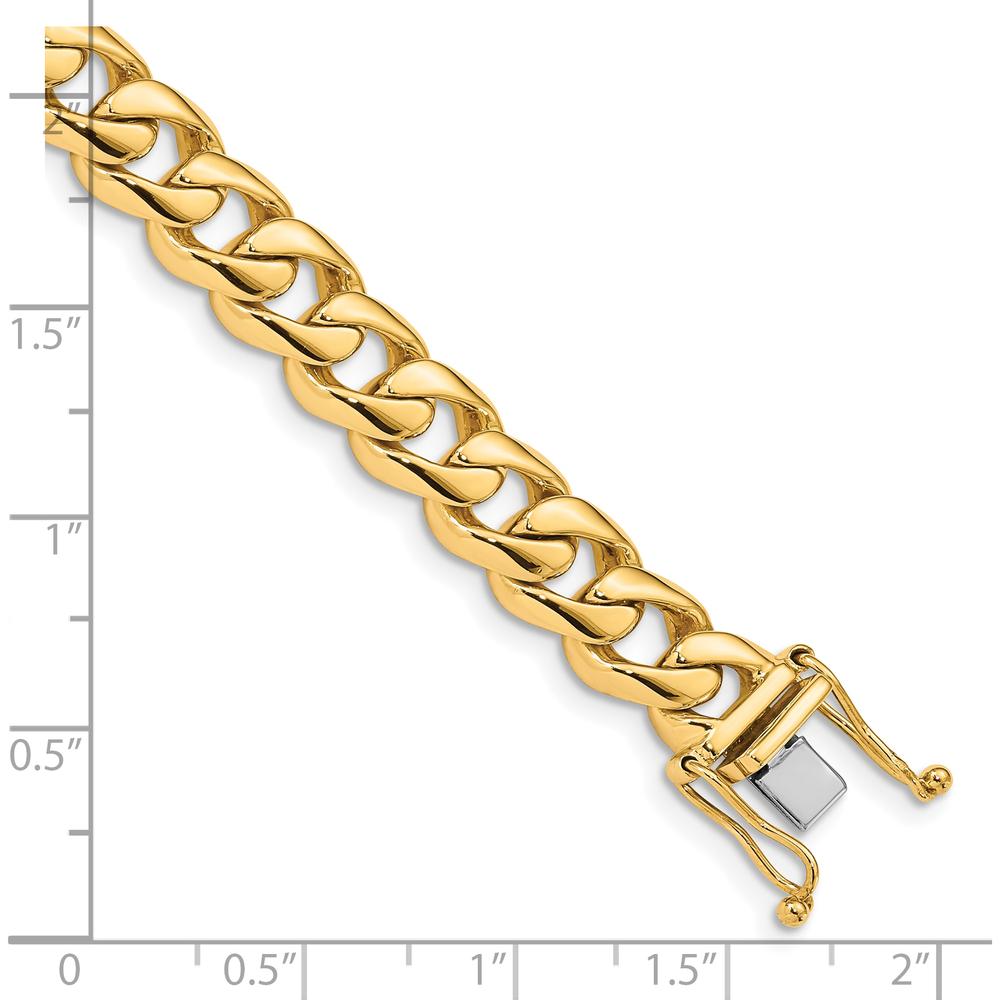 10K Yellow Gold 8.3mm Rounded Curb Link Bracelet - 8" Length