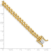 10K Yellow Gold 8" 5.7mm Hand-polished Miami Cuban Link Chain Bracelet