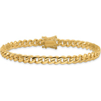 10K Yellow Gold 8" 5.7mm Hand-polished Miami Cuban Link Chain Bracelet