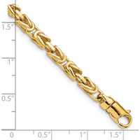 10K Yellow Gold 8.5" Hand-polished Byzantine Link Bracelet - 4.1mm Width