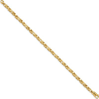 10K Yellow Gold 8.5" Hand-polished Byzantine Link Bracelet - 4.1mm Width