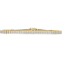 10K Yellow Gold 8.5-Inch Tennis Bracelet with Round Brilliant Diamonds - 2.25 Carat Total Diamond Weight