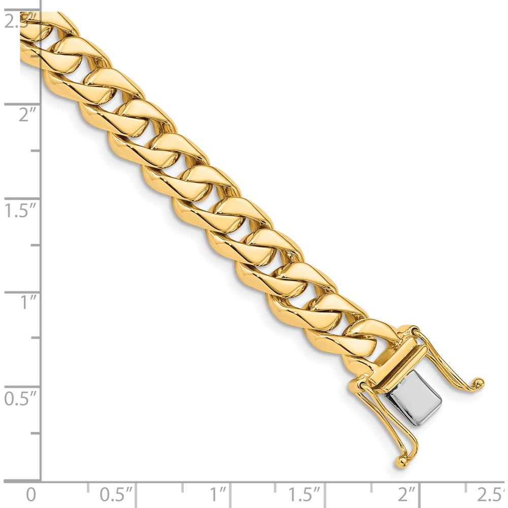 10K Yellow Gold 8.5mm Curb Link Chain Bracelet with Box Catch Clasp