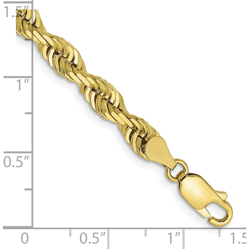 10K Yellow Gold 8" 5mm Diamond-Cut Rope Chain Bracelet