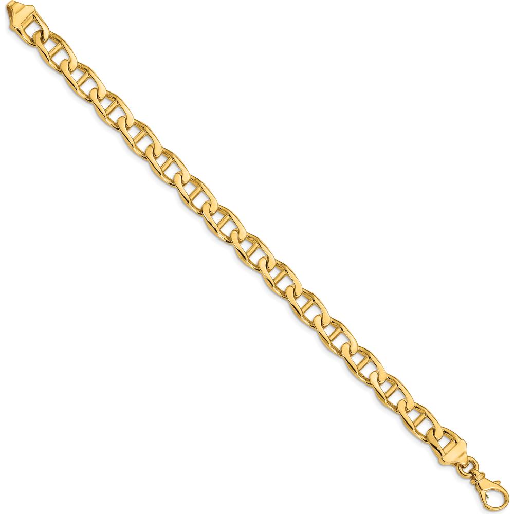 10K Yellow Gold 8.5mm Hand-Polished Anchor Link Bracelet