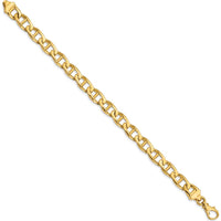 10K Yellow Gold 8.5mm Hand-Polished Anchor Link Bracelet - 9in