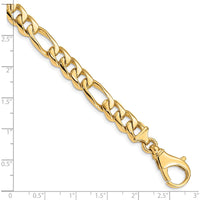 10K Yellow Gold 8.5mm Hand Polished Fancy Link Bracelet - Solid Gold Luxury Jewelry