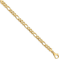 10K Yellow Gold 8.5mm Hand Polished Fancy Link Bracelet - Solid Gold Luxury Jewelry