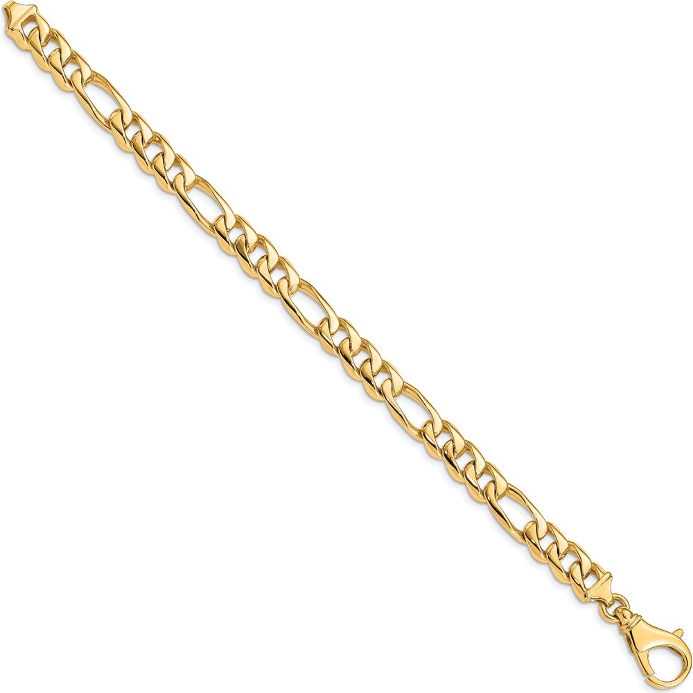 10K Yellow Gold 8.5mm Hand Polished Fancy Link Bracelet - Solid Gold Luxury Jewelry