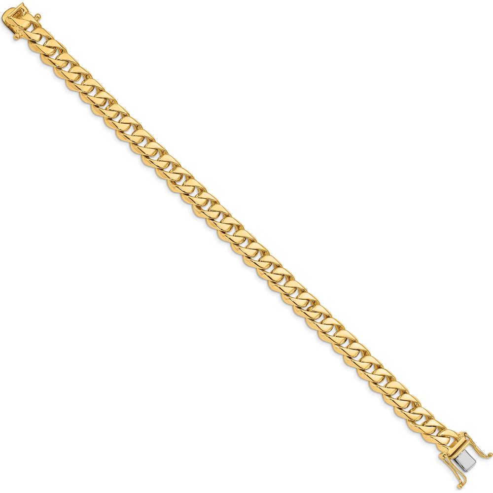 10K Yellow Gold 8.5mm Hand-Polished Traditional Link Curb Chain Bracelet - 9"