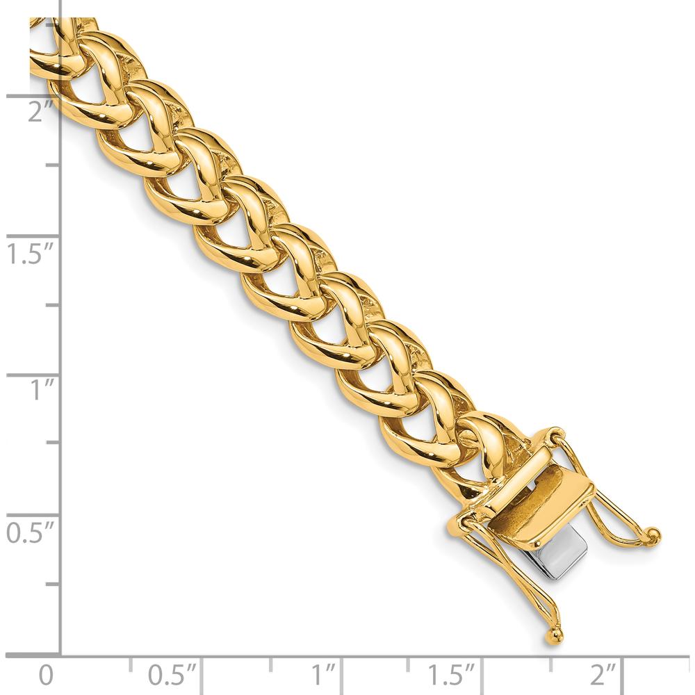 10K Yellow Gold 8.6mm Hand-Polished Fancy Link Bracelet