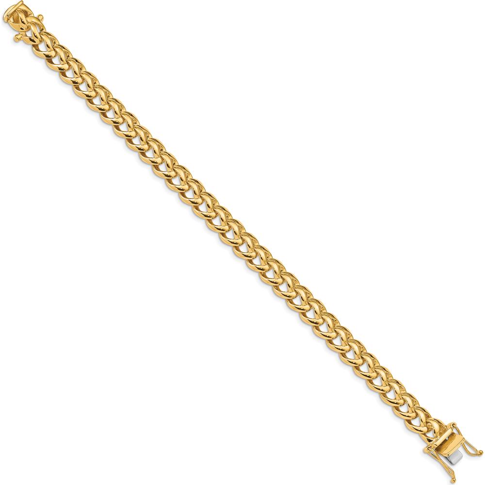 10K Yellow Gold 8.6mm Hand-Polished Fancy Link Bracelet