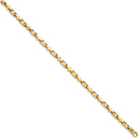 10K Yellow Gold 8.75" Hand-Polished Fancy Link Bracelet - 5mm Width