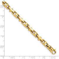 10K Yellow Gold 8.75" Hand-Polished Fancy Link Bracelet - 5mm Width