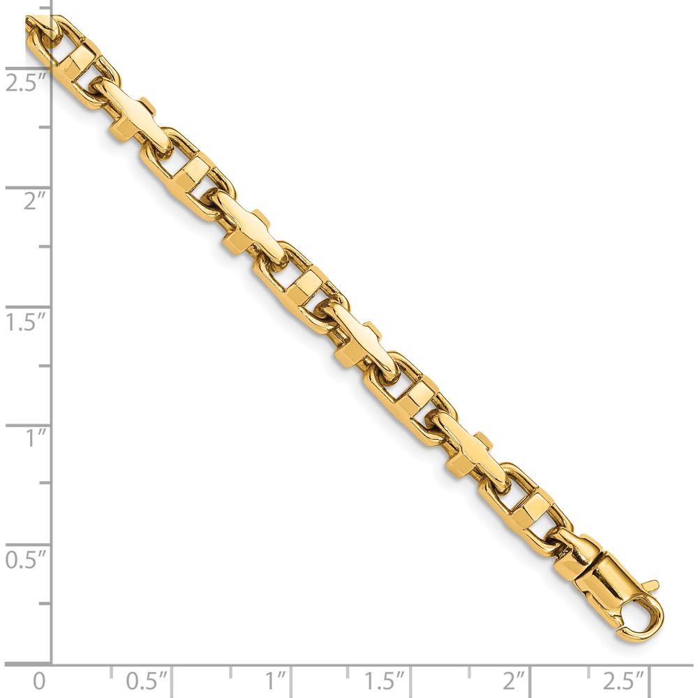 10K Yellow Gold 8.75" Hand-Polished Fancy Link Bracelet - 5mm Width