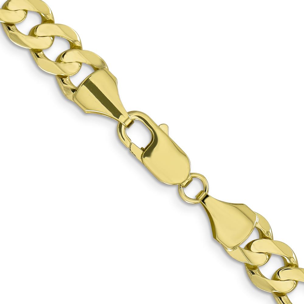 10K Yellow Gold 8.75mm Concave Open Figaro Chain Necklace - 20"