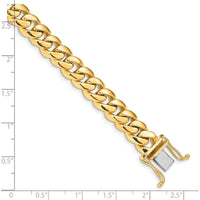10K Yellow Gold 8.7mm Miami Cuban Chain Link Bracelet - 8.25in Length