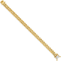 10K Yellow Gold 8.7mm Miami Cuban Chain Link Bracelet - 8.25in Length