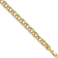 10K Yellow Gold 8" Diamond-Cut Charm Bracelet with Lobster Clasp