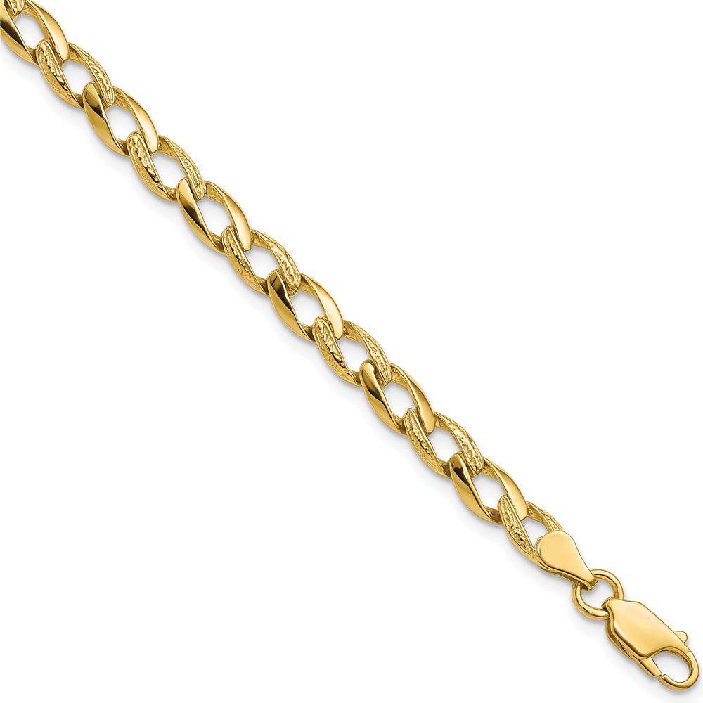 10K Yellow Gold 8" Fancy Link Bracelet with Lobster Clasp