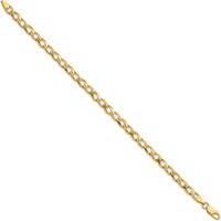 10K Yellow Gold 8" Fancy Link Bracelet with Lobster Clasp