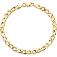 10K Yellow Gold 8" Fancy Link Bracelet with Lobster Clasp