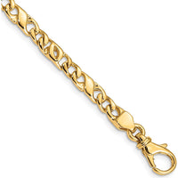 10K Yellow Gold 8" Fancy Link Bracelet with Polished Finish