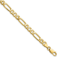 10K Yellow Gold 8" Fancy Polished Link Bracelet - 5.25mm Wide