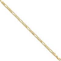 10K Yellow Gold 8" Fancy Polished Link Bracelet - 5.25mm Wide