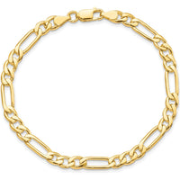 10K Yellow Gold 8" Fancy Polished Link Bracelet - 5.25mm Wide