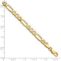 10K Yellow Gold 8" Fancy Polished Link Bracelet - 5.25mm Wide