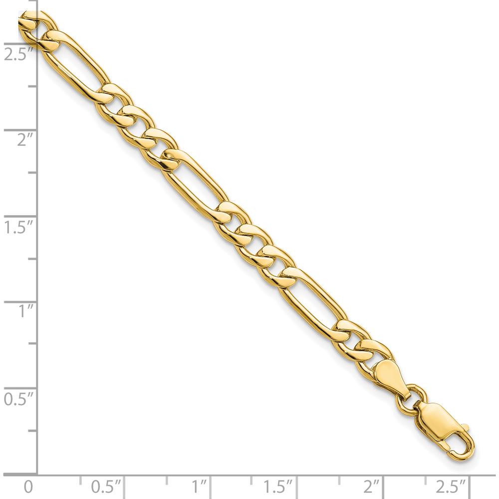 10K Yellow Gold 8" Fancy Polished Link Bracelet - 5.25mm Wide