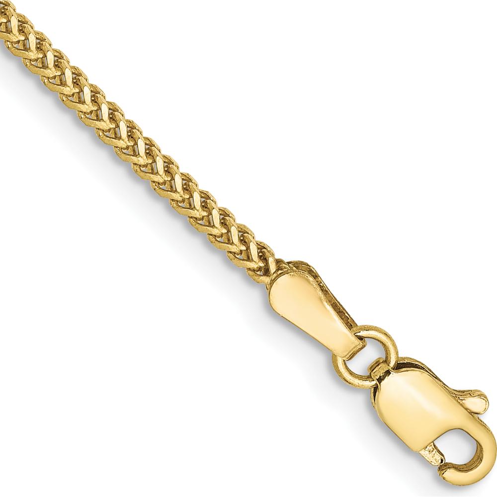 10K Yellow Gold 8" Franco Chain Bracelet - 1.3mm Width