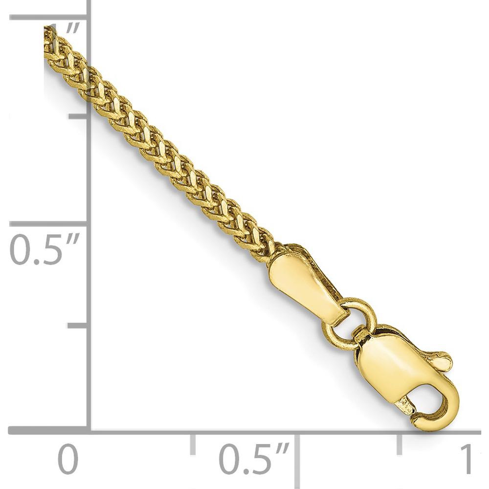 10K Yellow Gold 8" Franco Chain Bracelet - 1.3mm Width
