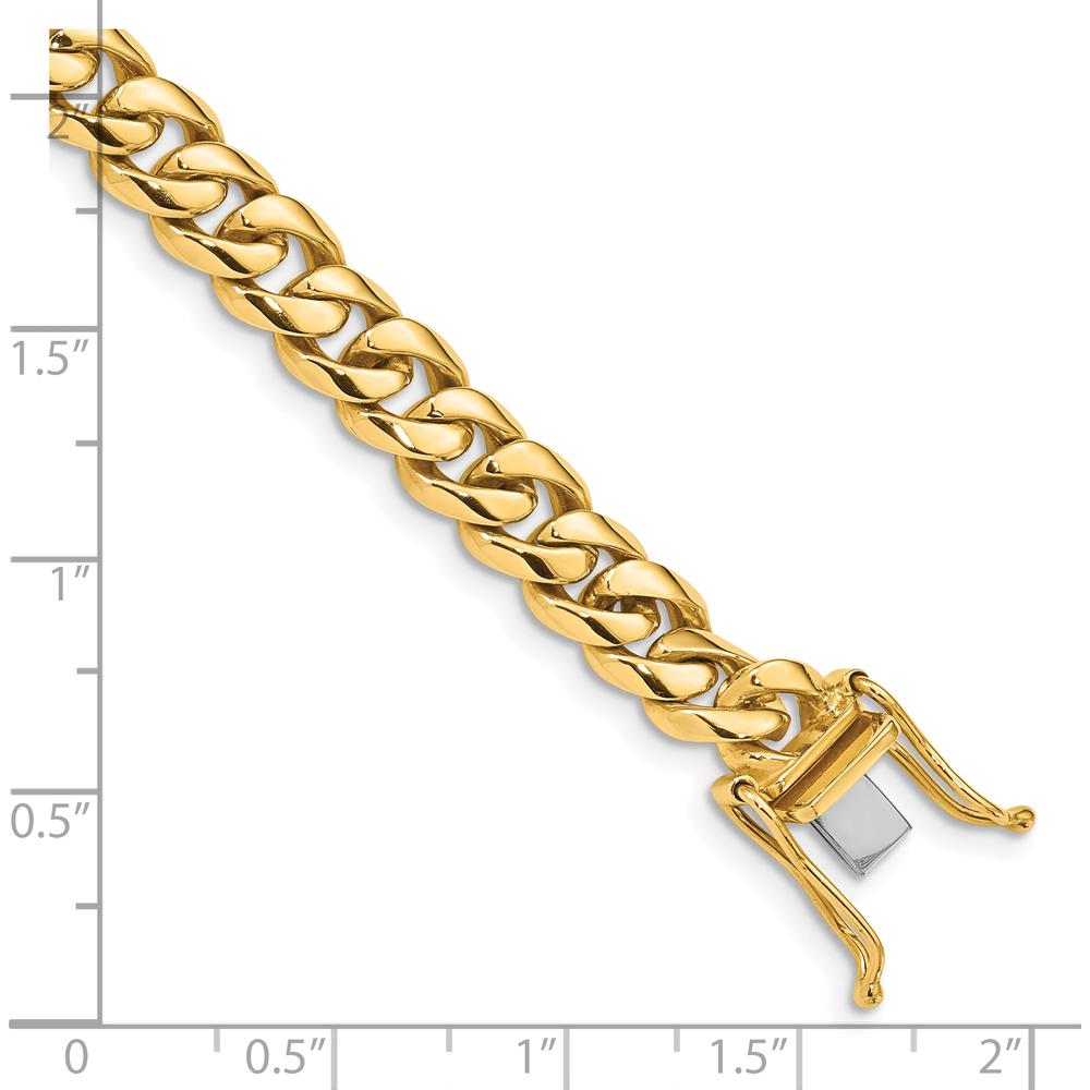 10K Yellow Gold 8" Hand-Polished Curb Link Bracelet - 7.25mm Width