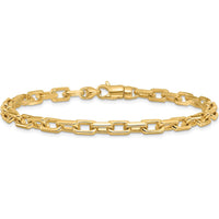 10K Yellow Gold 8" Hand-Polished Fancy Link Bracelet
