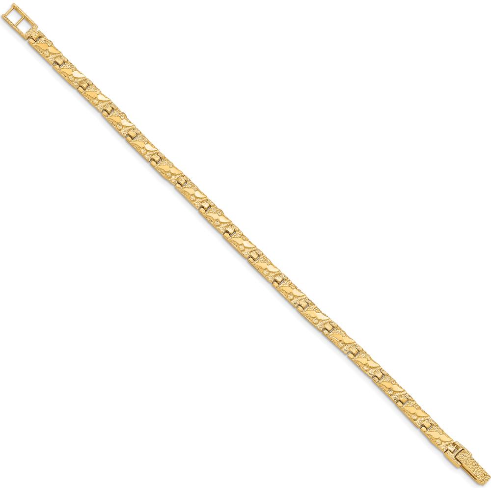 10K Yellow Gold 8" Nugget Chain Bracelet - 6mm Width