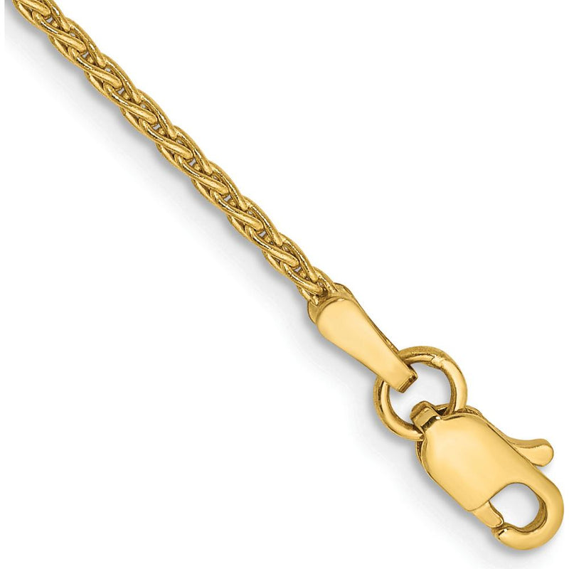 10K Yellow Gold 8" Parisian Wheat Chain Bracelet - 1.5mm Width