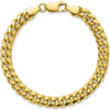 10K Yellow Gold 8" Semi-Solid Miami Cuban Chain Bracelet - 6.75mm Width