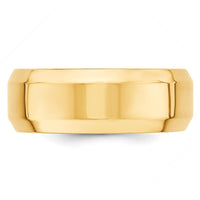 10K Yellow Gold 8mm Beveled Edge Comfort Fit Wedding Band - Size 13