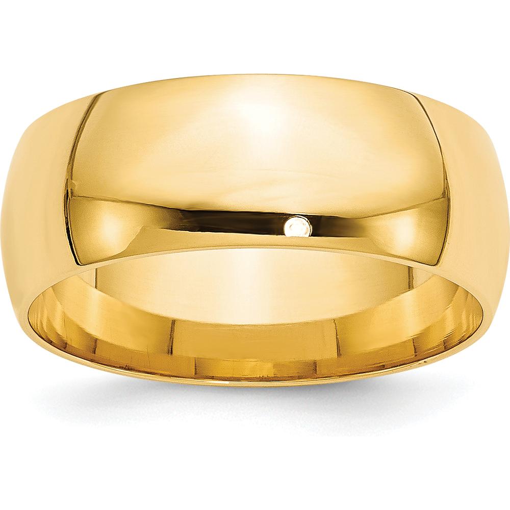 10K Yellow Gold 8mm Comfort Fit Wedding Band - Size 10.5