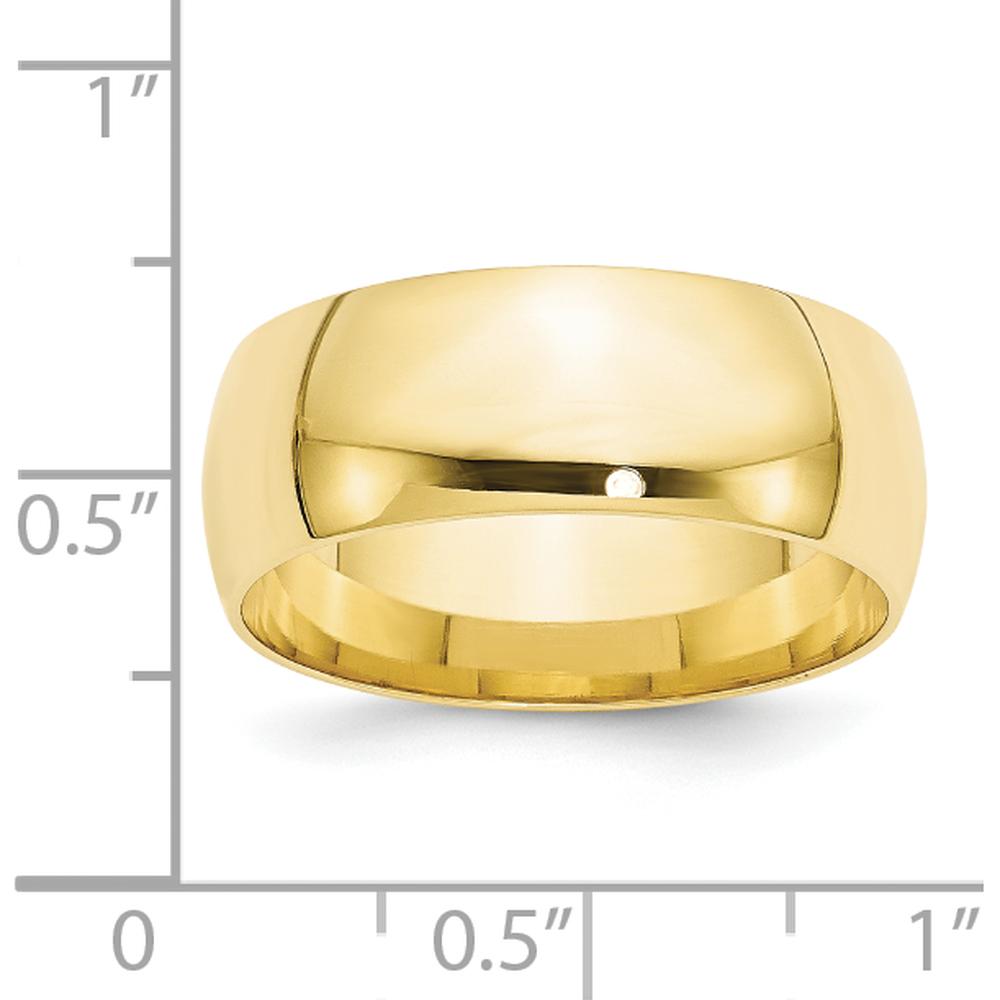 10K Yellow Gold 8mm Comfort Fit Wedding Band - Size 10.5