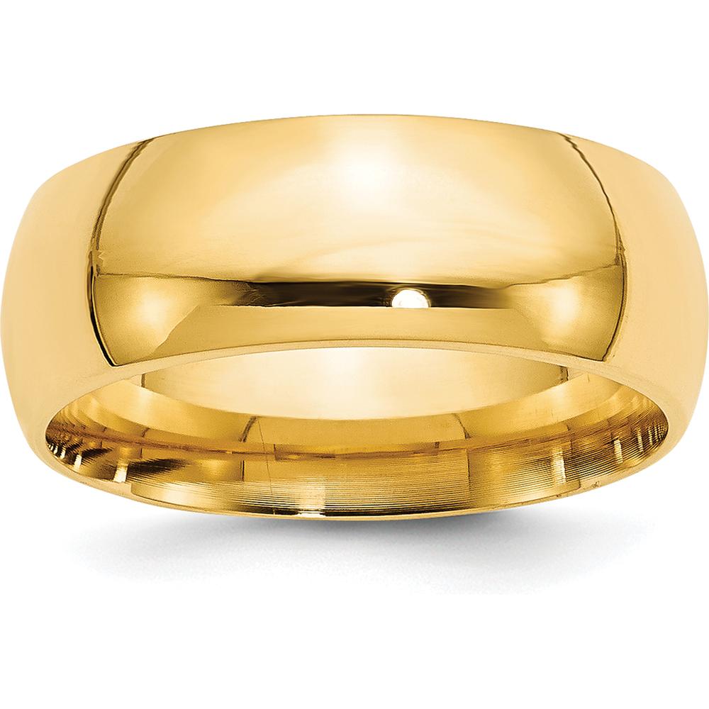 10K Yellow Gold 8mm Comfort Fit Wedding Band - Size 9
